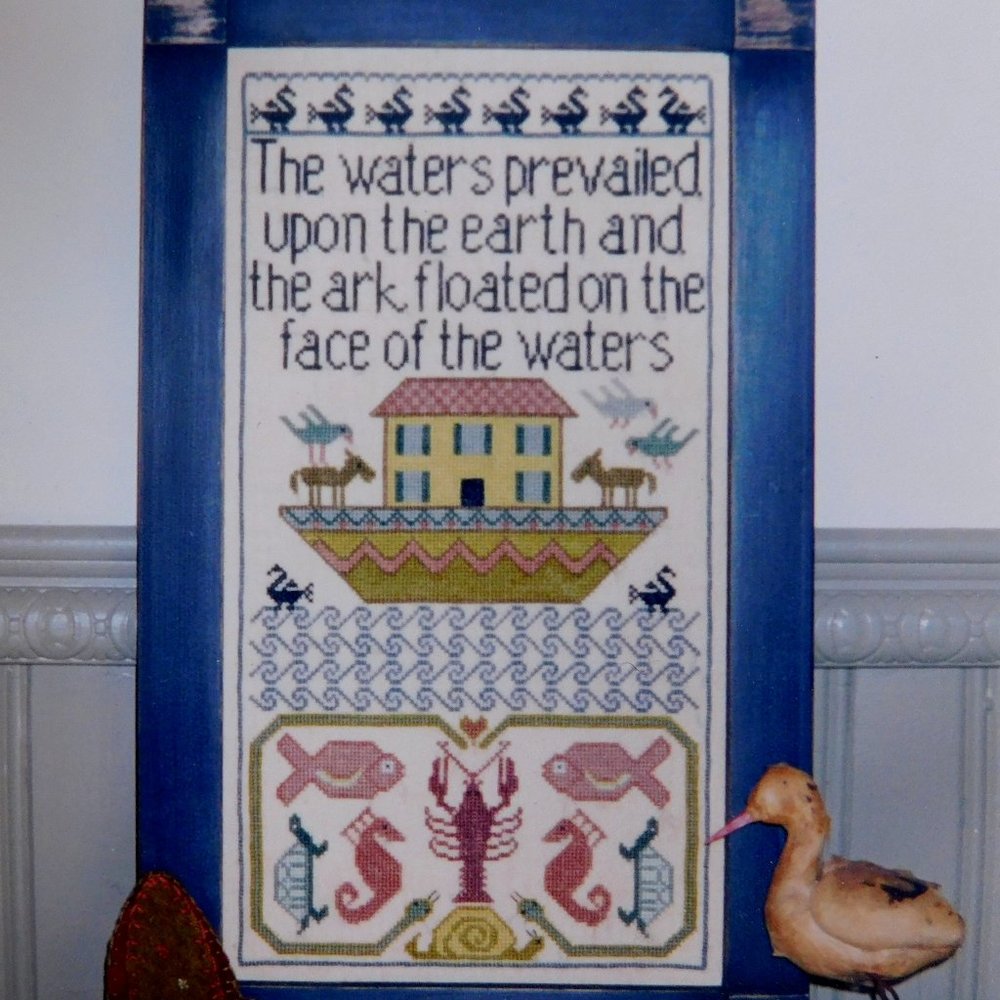 Beneath The Waters Noah cross stitch Barrick Samplers lobster seahorse turtle
